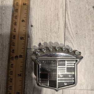 Cadillac Silver Car Emblem with Crest Design